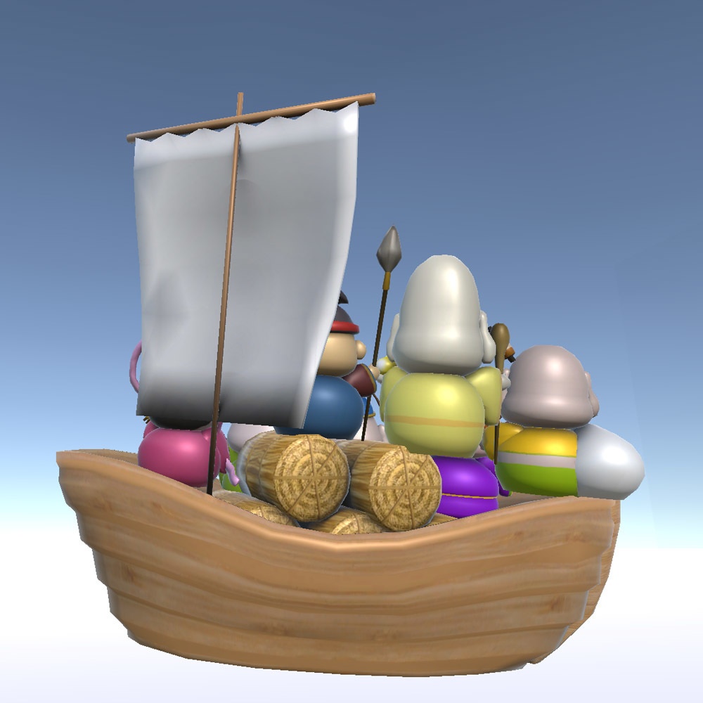 【3Dモデル】七福神と宝船