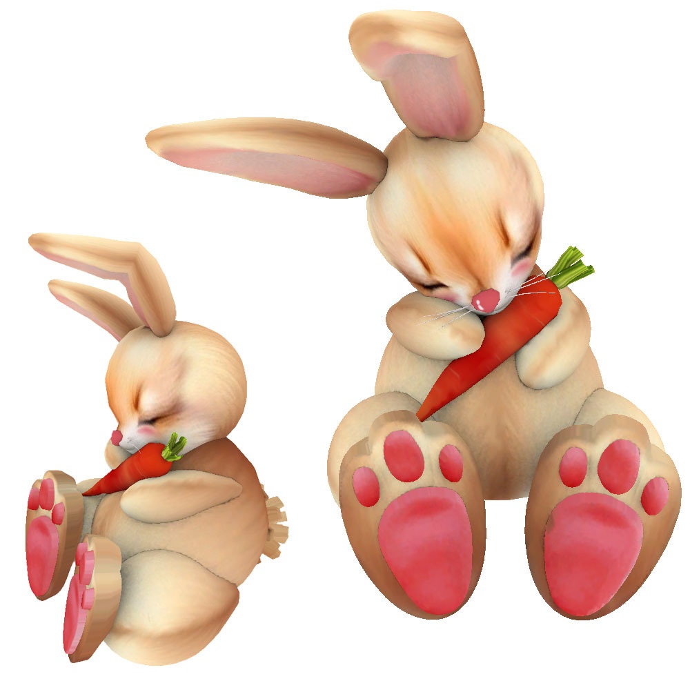 【3Dモデル】居眠りウサギ