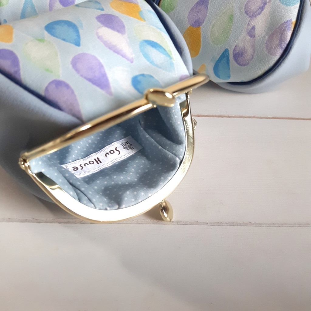 しずく柄のぷっくりがま口(小サイズ)1個