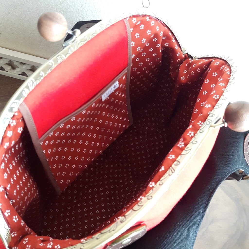 2wayしずく型がま口バッグ(梅)