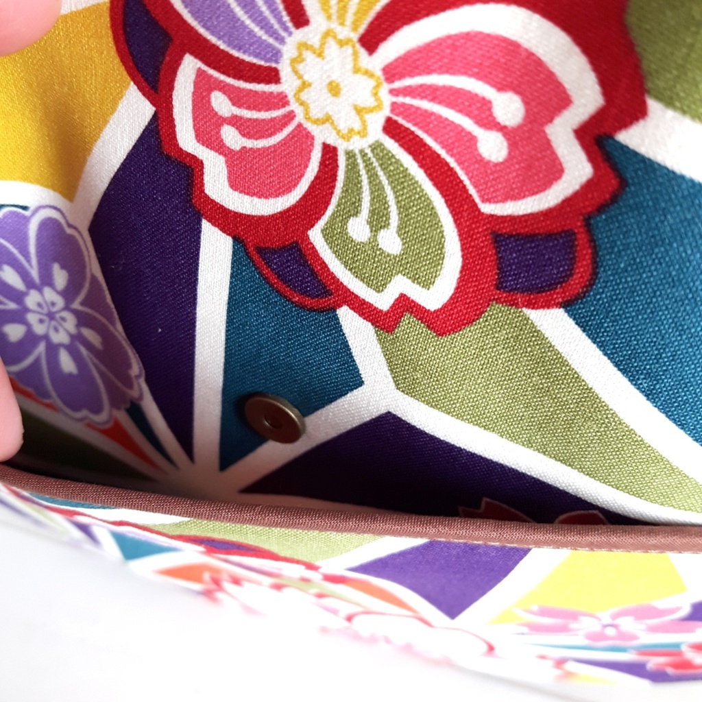 2wayしずく型がま口バッグ(桜 緑)