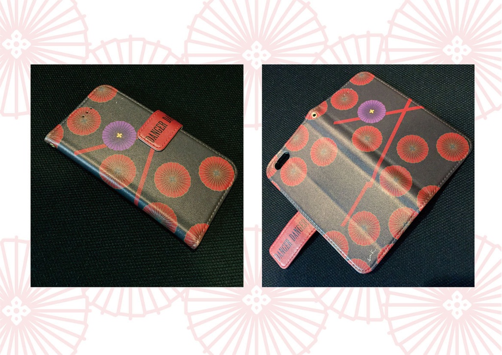 (Mサイズ)雨の番傘模様ケース