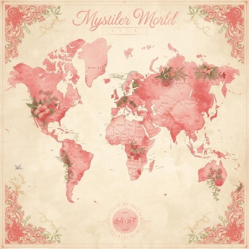 🌸【ピンク旅行シリーズ】水彩アンティーク風クリップアート10点セット|PN