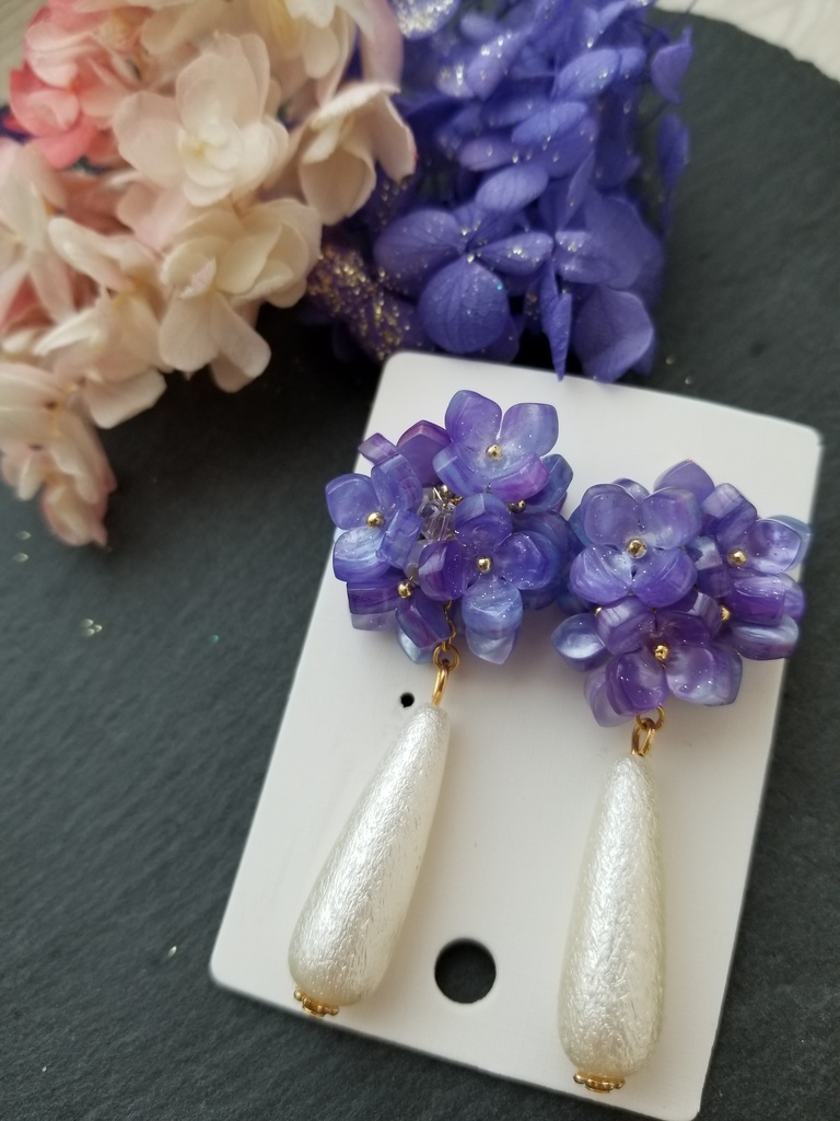 紫陽花×パールドロップ