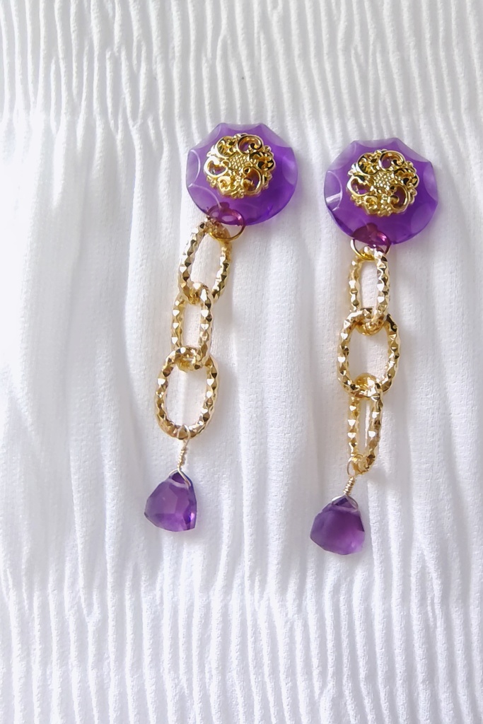 アフリカンアメジストの耳飾り