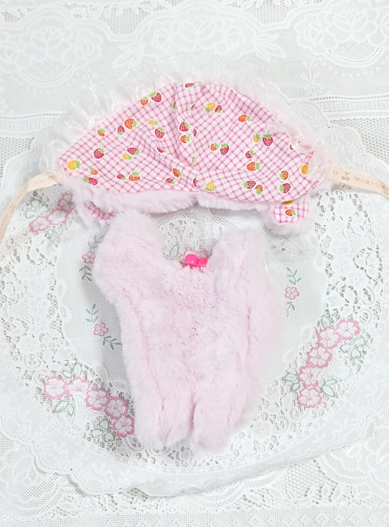 寝そべりぬいぐるみ用 うさぎの花嫁着ぐるみ 16㎝サイズ寝そべり適用(ピンク)