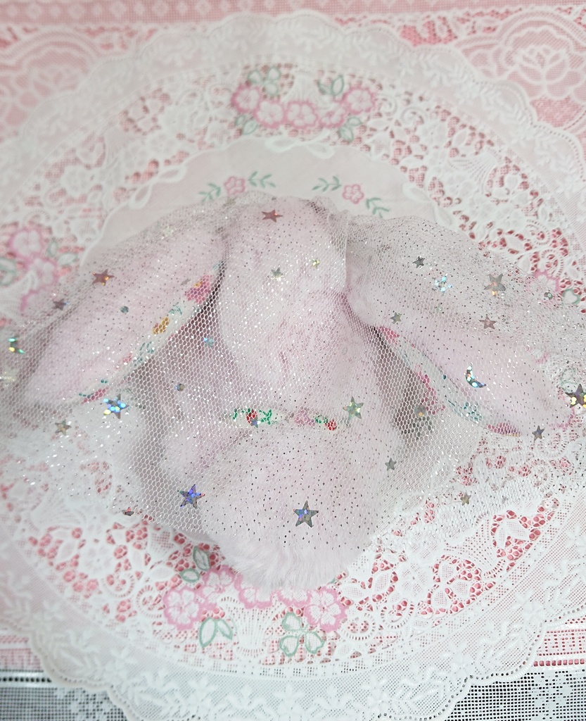 ぬいぐるみ用 花冠のうさぎの花嫁着ぐるみ ぬい服 ピンク