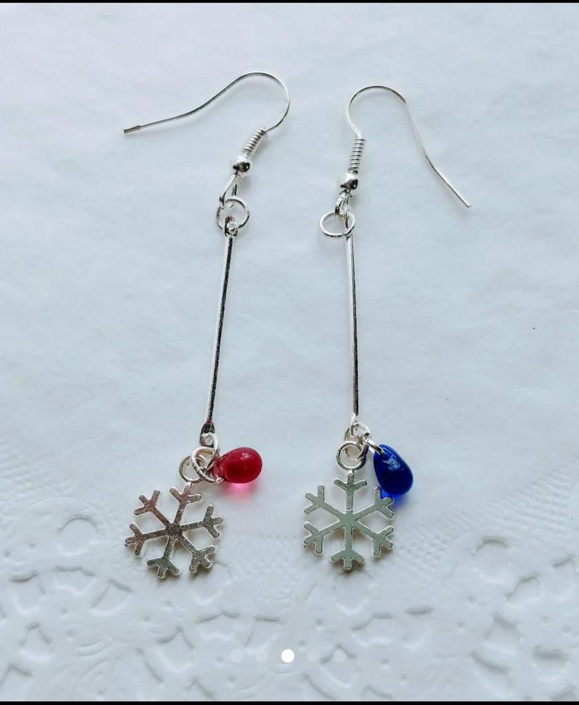 ☆青と赤のドロップ&雪の結晶☆