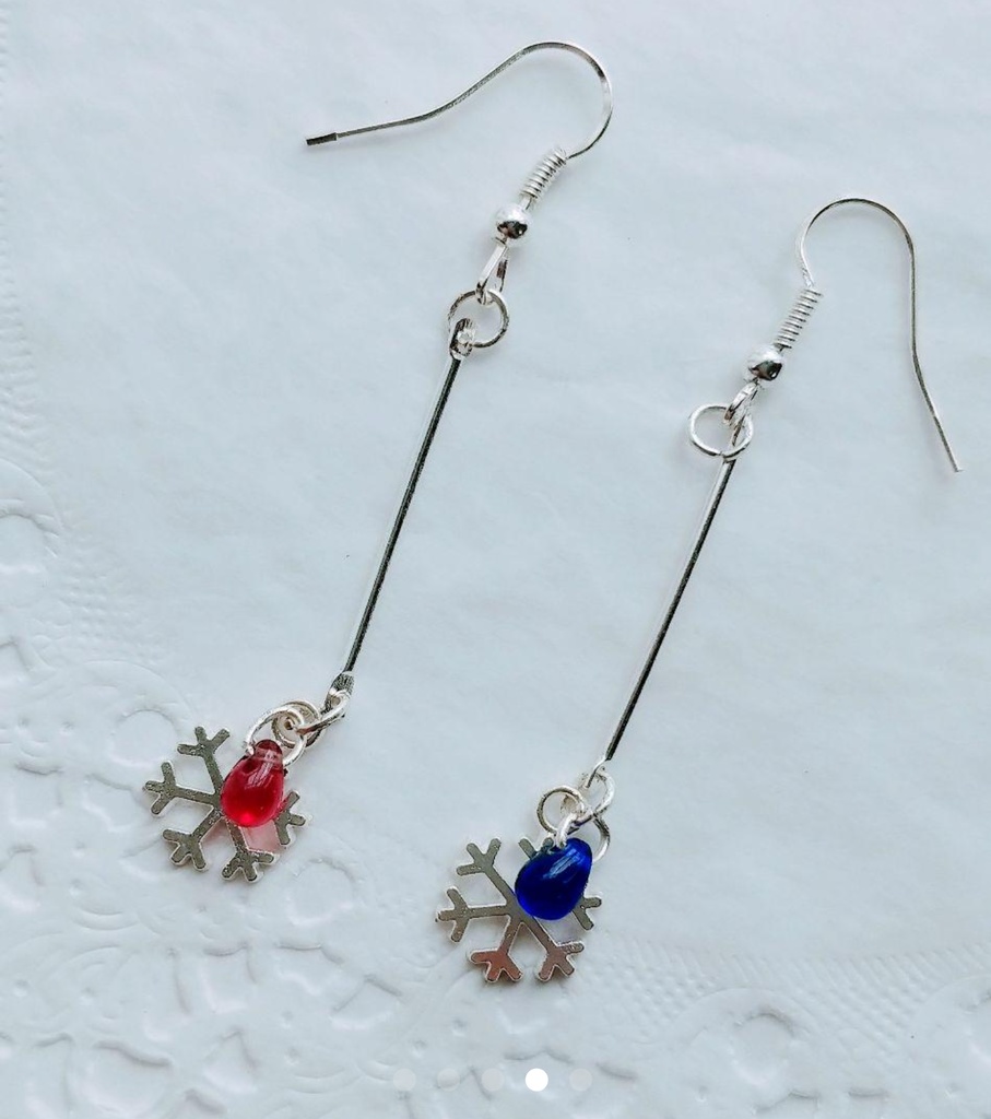 ☆青と赤のドロップ&雪の結晶☆