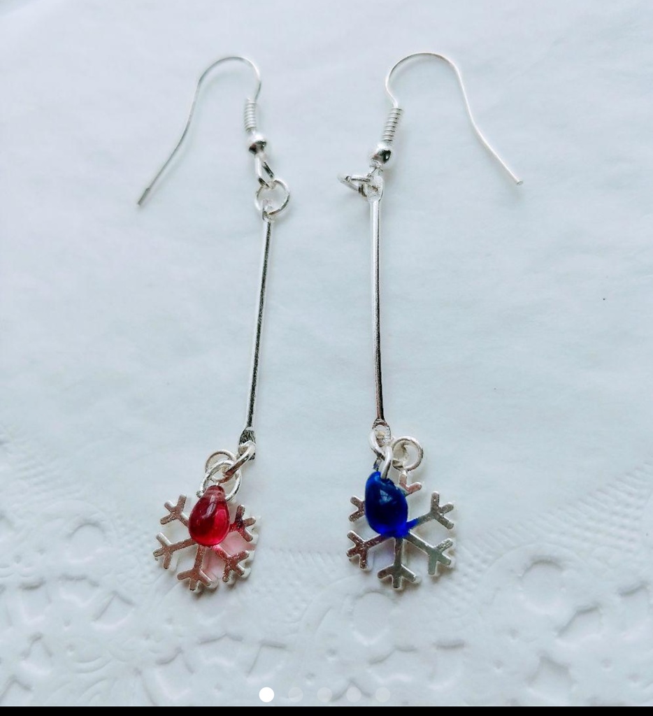 ☆青と赤のドロップ&雪の結晶☆