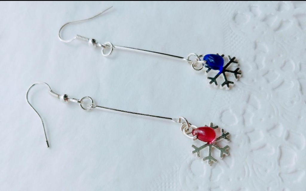 ☆青と赤のドロップ&雪の結晶☆