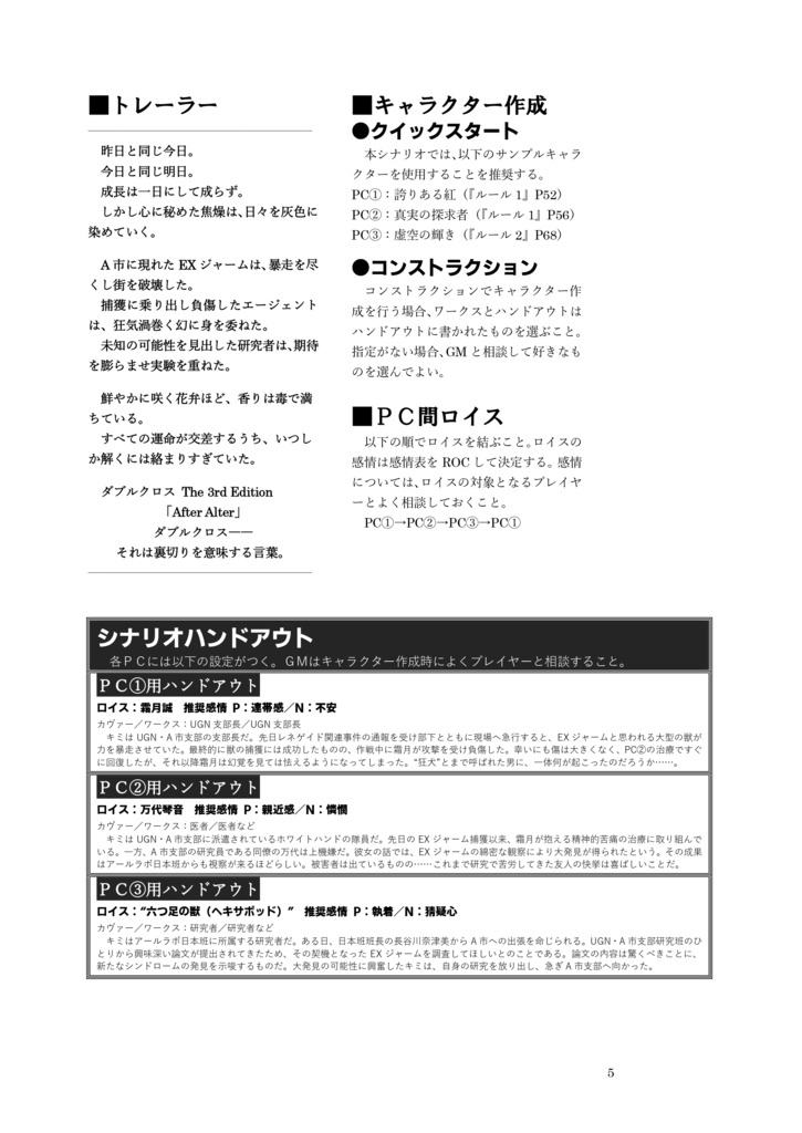 【書籍版】DX3rdシナリオ集『Atelier Alphabet Vol.1』