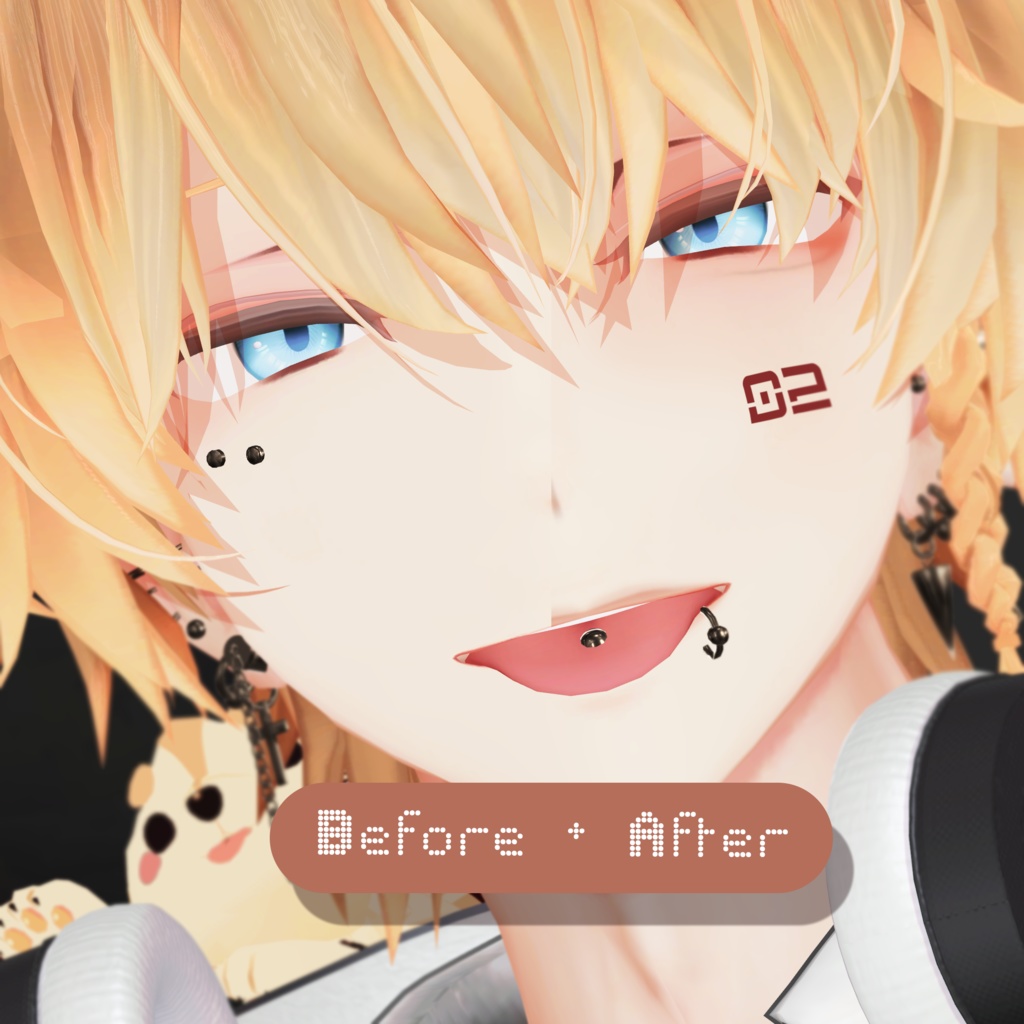 【 VRChat 】 Noa-ノア-用 メイク&メッシュ TEX