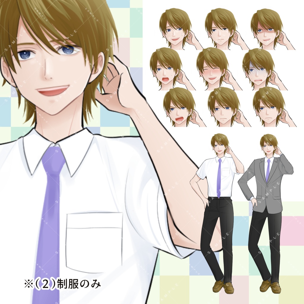 【商用利用一部可】 男子学生A(茶髪)
