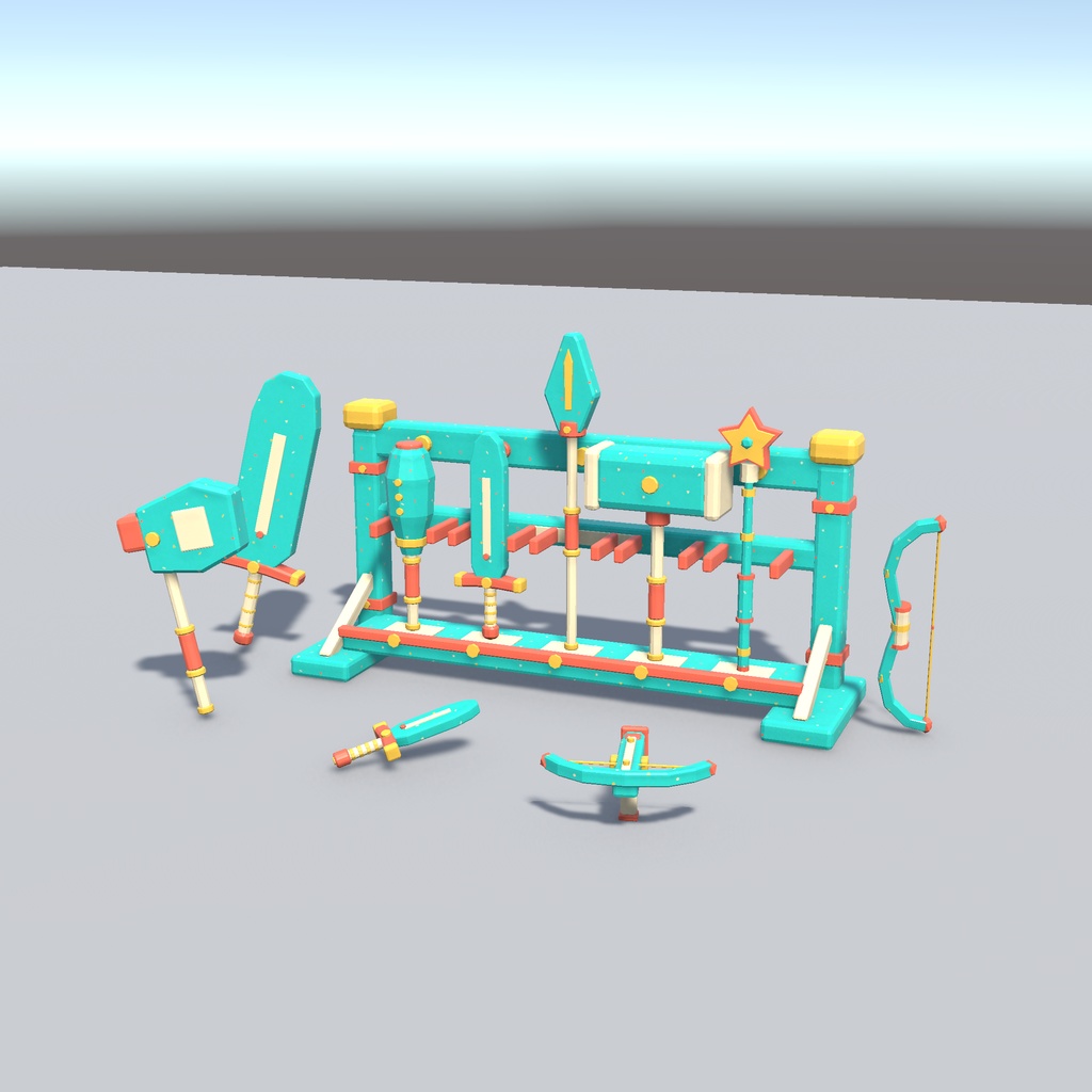 おもちゃの武器10種セット|ローポリ・Unity URP対応