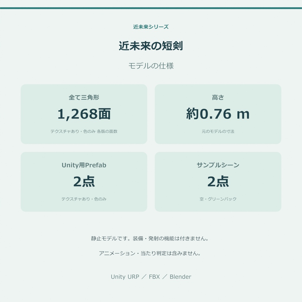 近未来の短剣|ローポリ・Unity URP対応