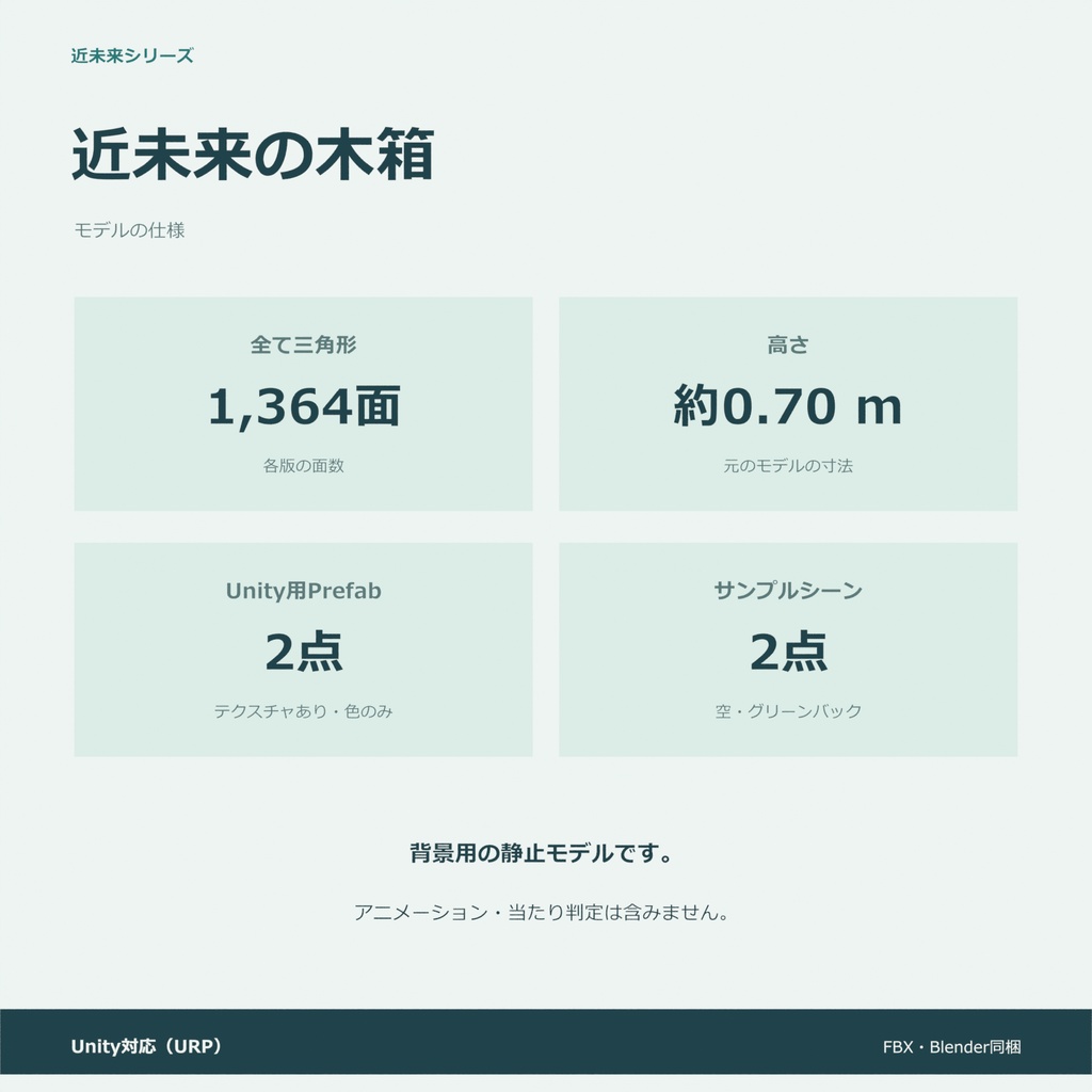 近未来の木箱|ローポリ・Unity URP対応
