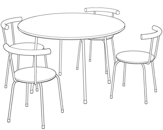 【3D素材】カフェテーブルと椅子