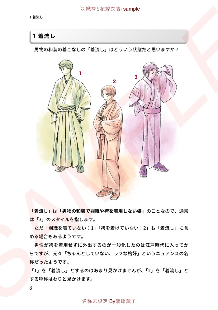 着物の描き方「羽織袴と花嫁衣裳」