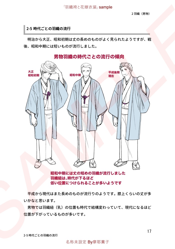 着物の描き方「羽織袴と花嫁衣裳」