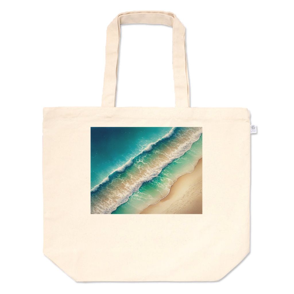 " Waves crashing on the beach " Tote bag in L, M, and S sizes 　　　　( 「浜辺に打ち寄せる波」トートバッグL、M、Sサイズ )