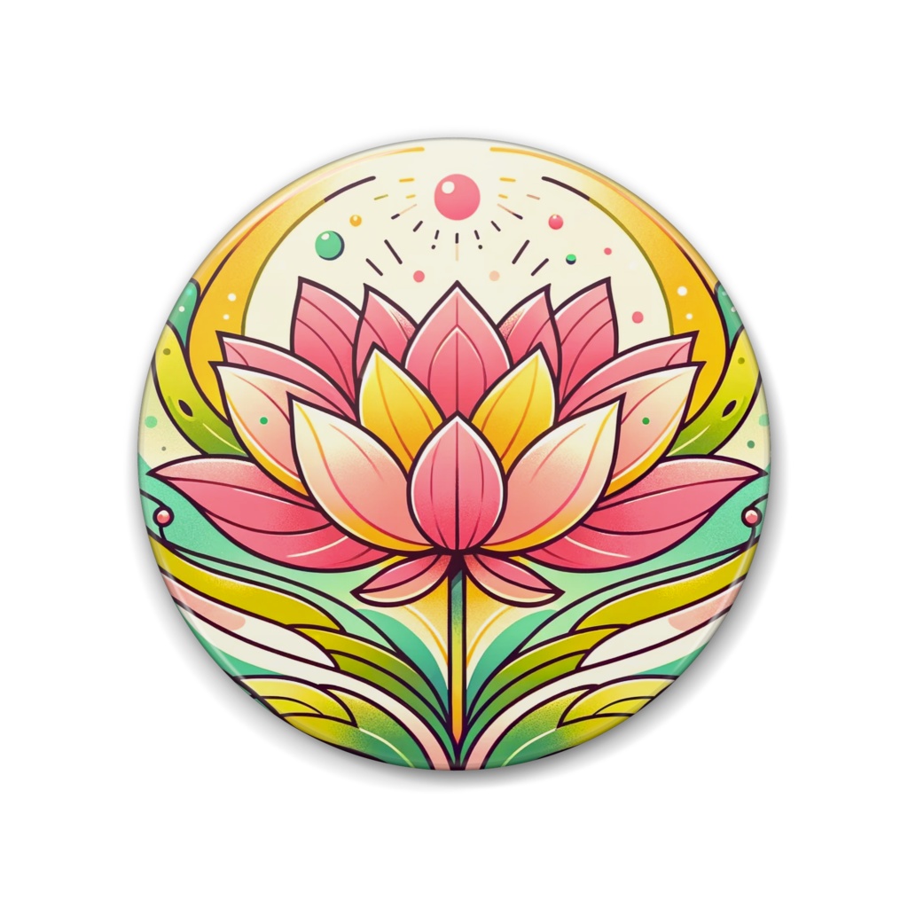 " Lotus Flower (1) " can badge　　　　　　　（「 蓮の花 (1) 」の缶バッジ ）