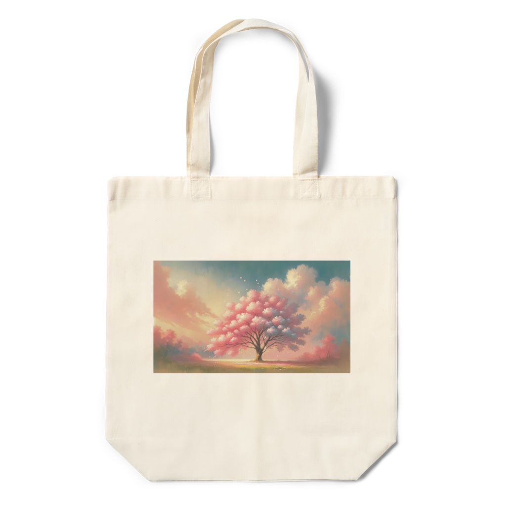 " A single cherry tree blooming in the meadow " Eco-Bag　　( 「草原の一本桜」 エコバッグ )