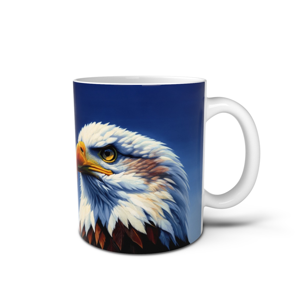 " The bald eagle (Haliaeetus leucocephalus) (3) " Mug Cup right-handed or left-handed　　( 「ハクトウワシ (3) 」 マグカップ 右利き用、左利き用 )