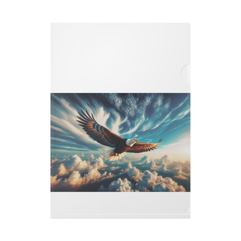 " The bald eagle (Haliaeetus leucocephalus) (4) " Clear File A4 size ( 「 ハクトウワシ (4) 」 クリアファイル A4 サイズ )