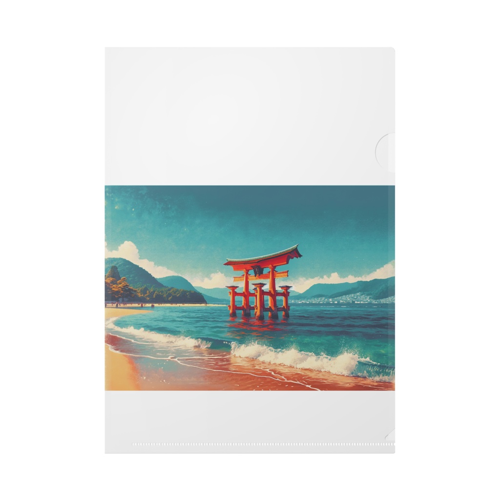 " Itsukushima's O-torii Gate (Miyajima, Japan) (1) " Clear File A4 size ( 「 嚴島 大鳥居 (1)」 クリアファイル A4 サイズ )