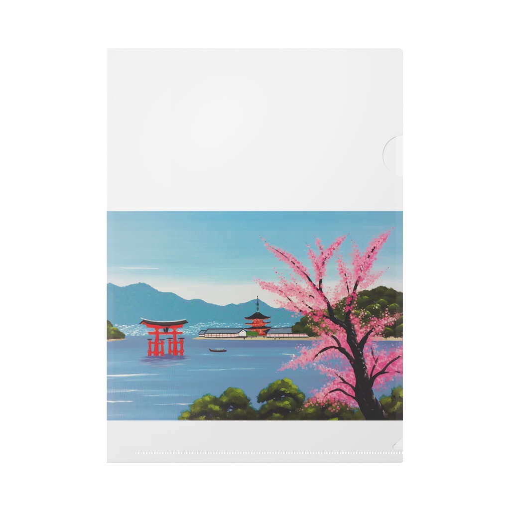 " Scenery of Itsukushima (Miyajima, Japan) (1) " Clear File A4 size　　　( 「 嚴島の風景 （1）」 クリアファイル A4 サイズ )