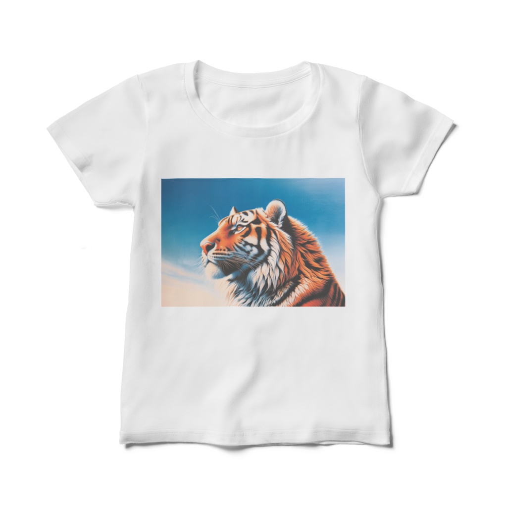" Tiger (1) " Women's T-shirts sizes M, L　( 「 タイガー (1) 」　女性用Tシャツ　M、Lサイズ )