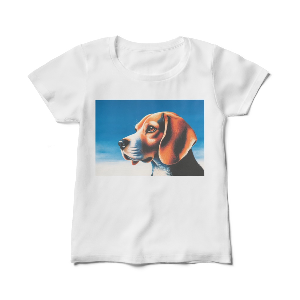" Beagle Dog (1) " Women's T-shirts sizes M, L　( 「  ビーグル犬 (1) 」　女性用Tシャツ　M、Lサイズ )