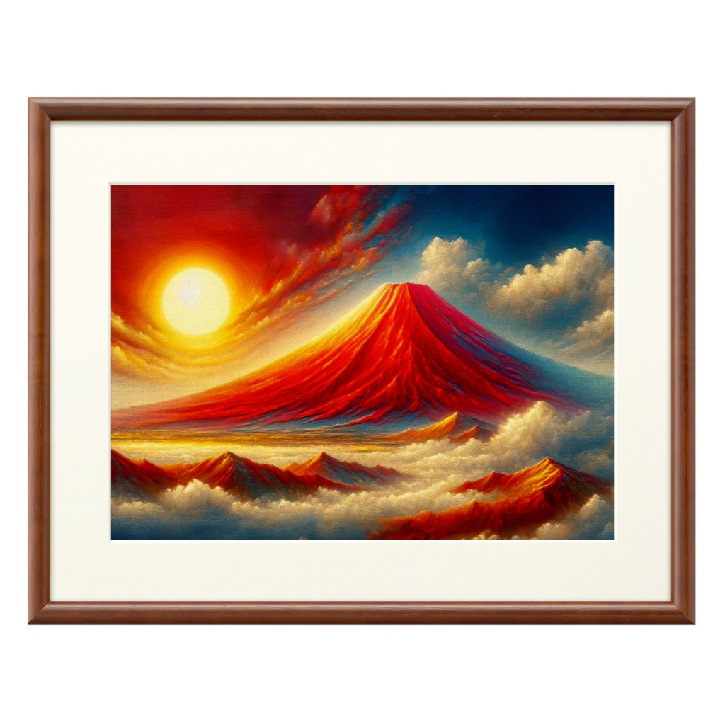" Red Fuji " PrimoArt(R) (reproduction painting)　／　　　　　　「 赤富士 」 プリモアート （複製画）