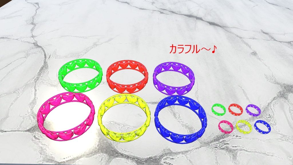 VRCアバター用 ブレスレット&指輪