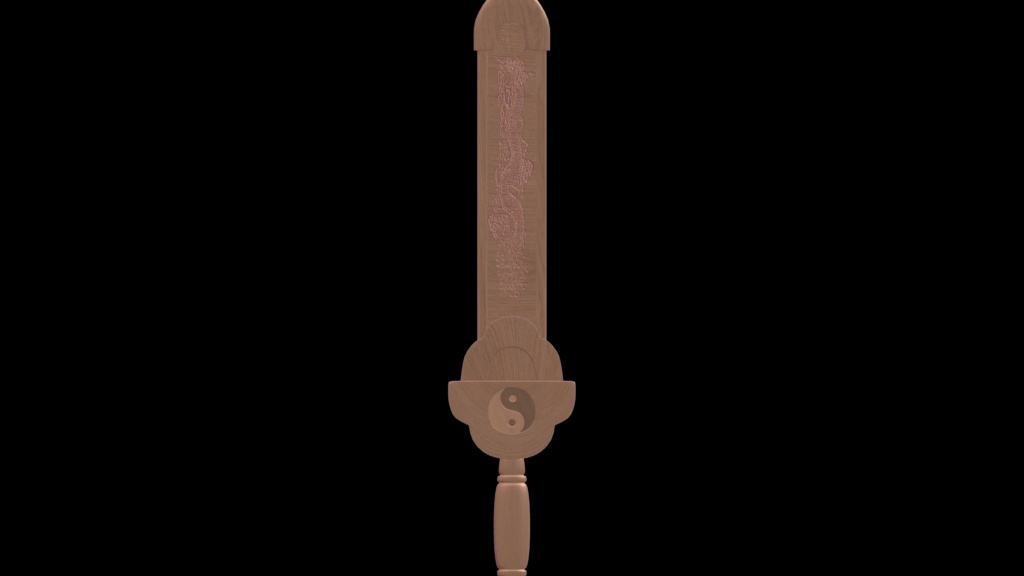 Yin Yang Wood Sword