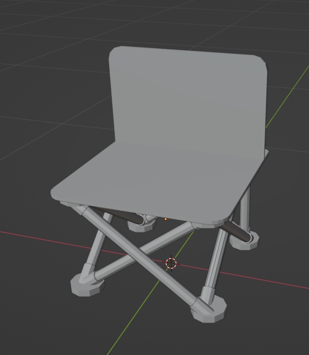 【3Dモデル/blender】産業廃棄物なキャンプ用椅子っぽいなにか