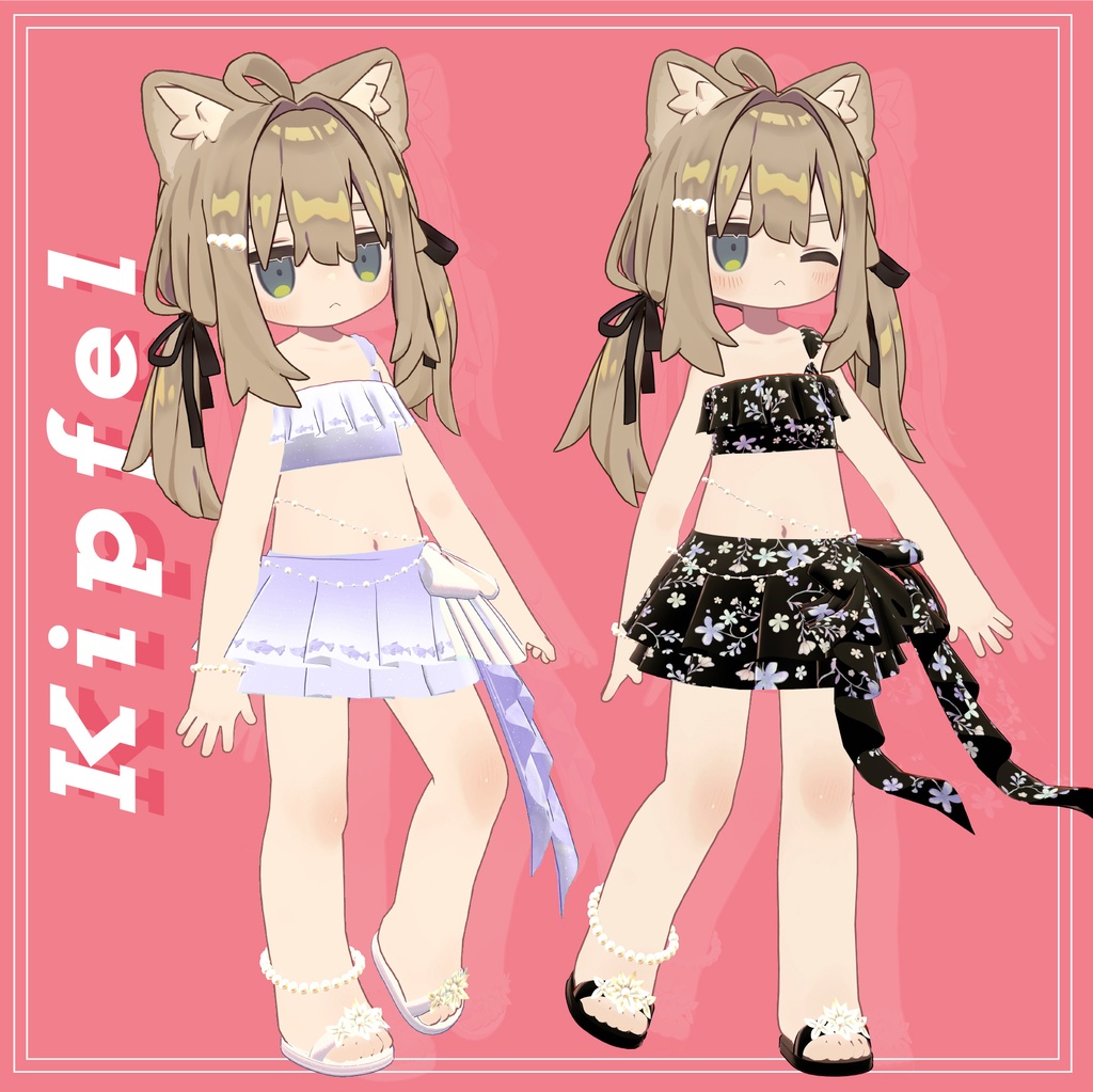 🐱ねむねむBeach☆Pearl 🐱清楚系ゆるふわ水着/まめひなた/キプフェル/まめふれんず対応/