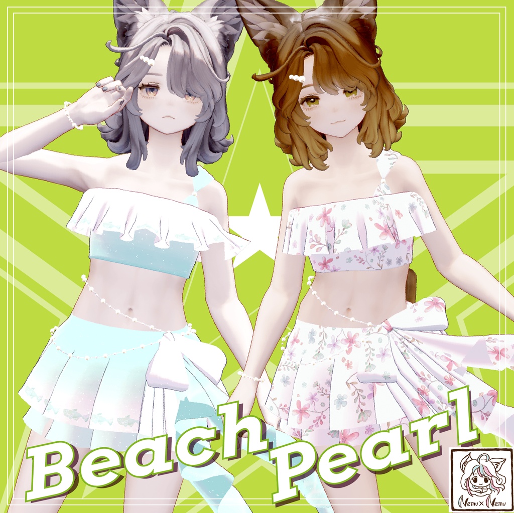 🚀セール中🐱ねむねむBeach☆Pearl 🐱清楚系ゆるふわ水着／マリシア／Marycia