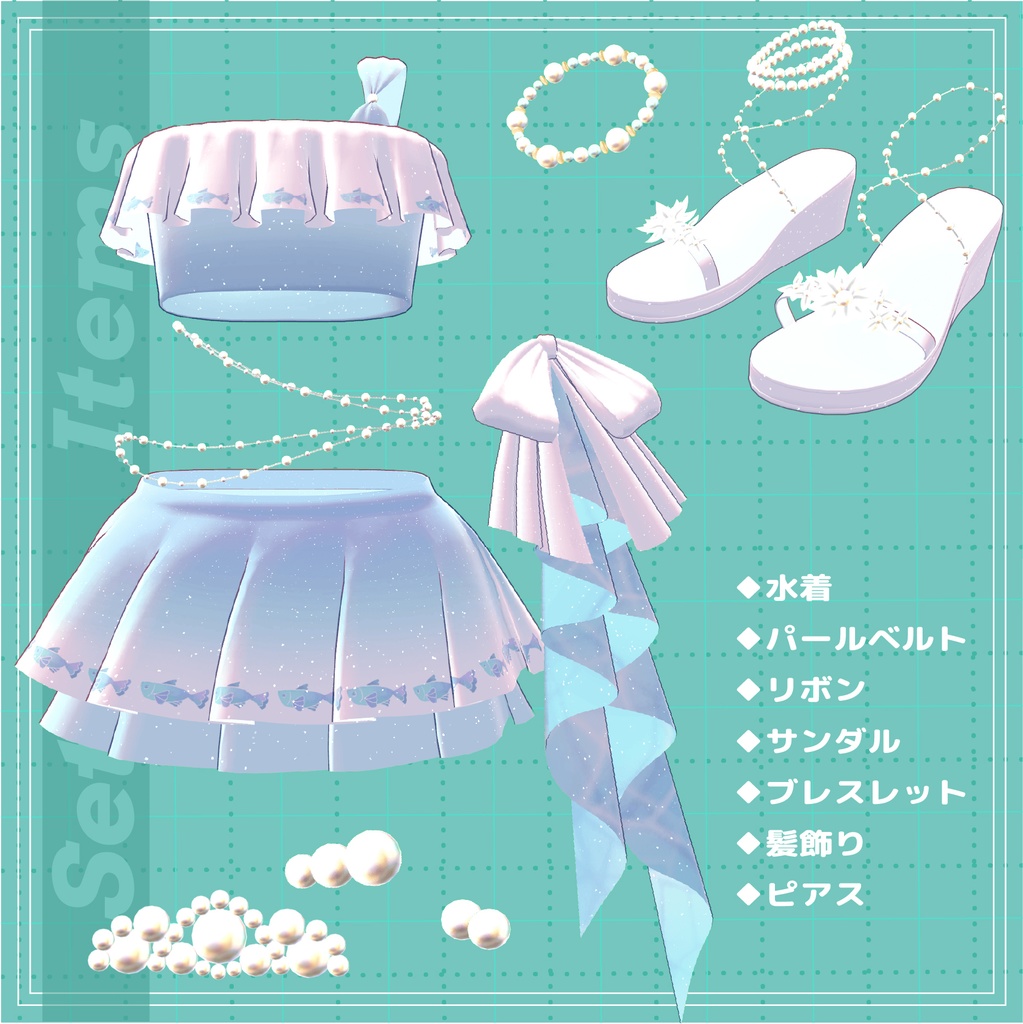 🐱ねむねむBeach☆Pearl 🐱清楚系ゆるふわ水着/Nemo/ネモ