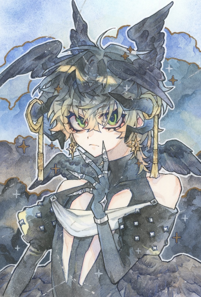 イラスト原画　アートペーパーフレーム付