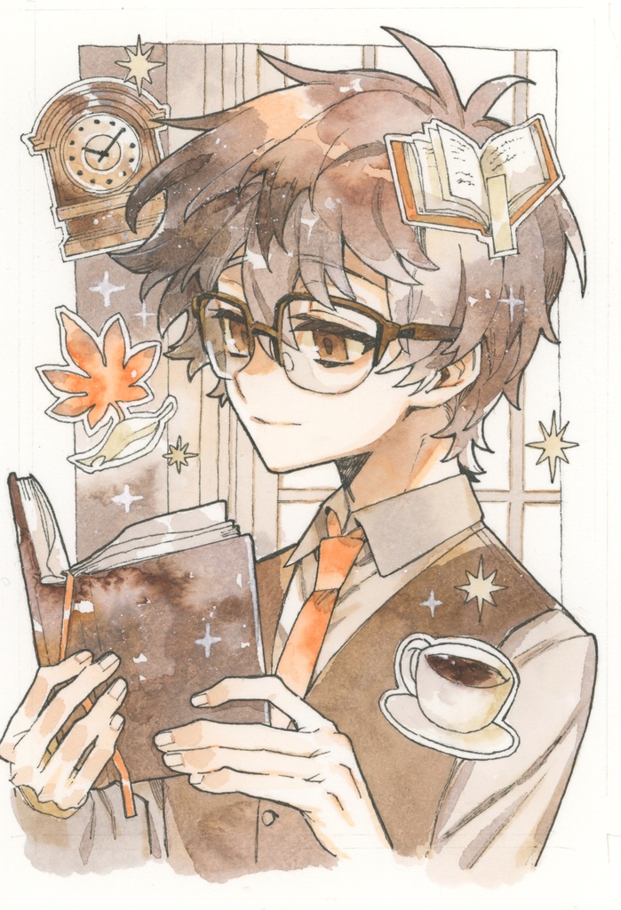 イラスト原画　アートペーパーフレーム付