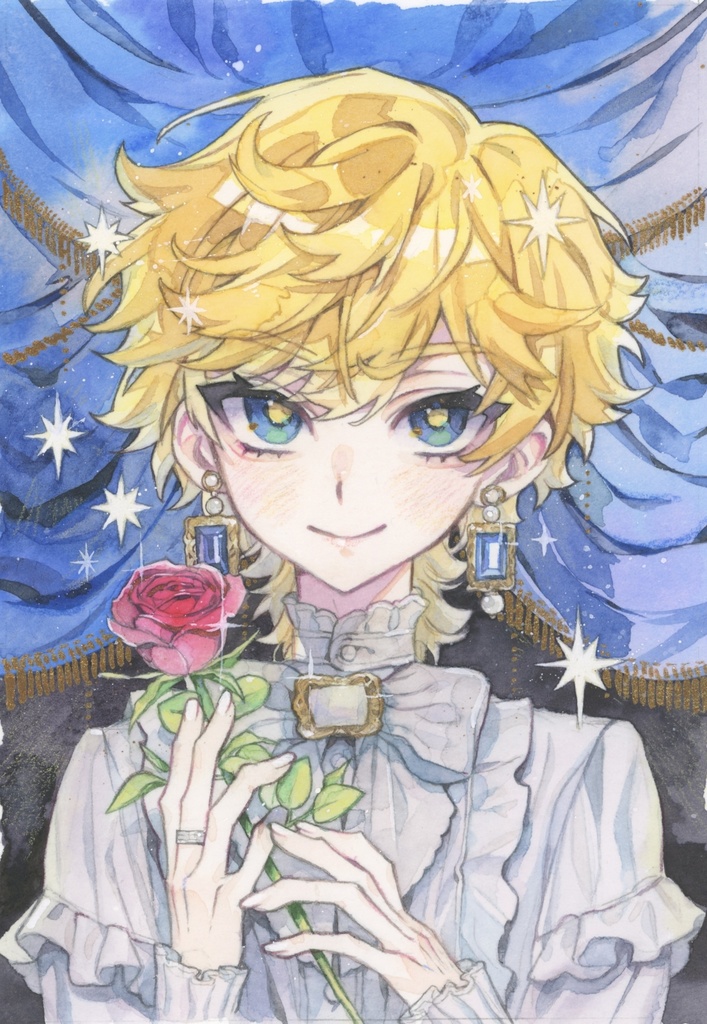 イラスト原画　アートペーパーフレーム付