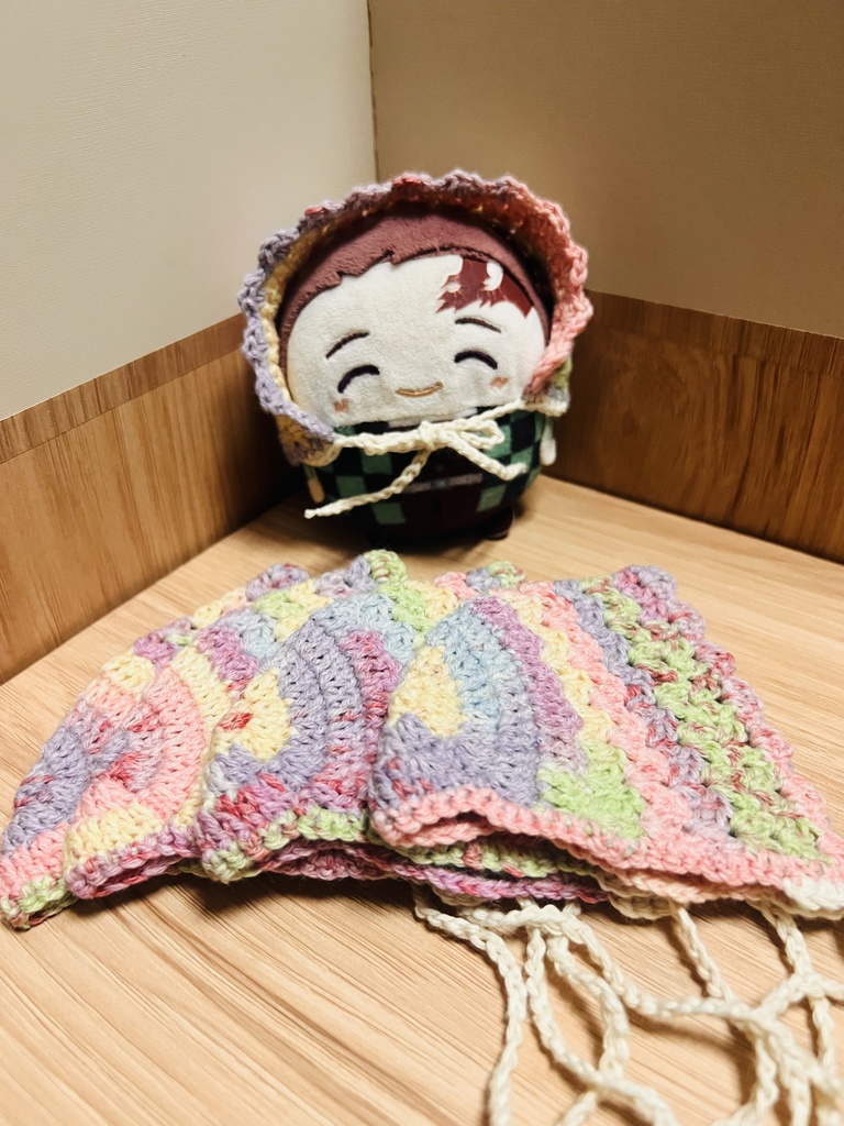 グラデーションなボンネット(頭巾)