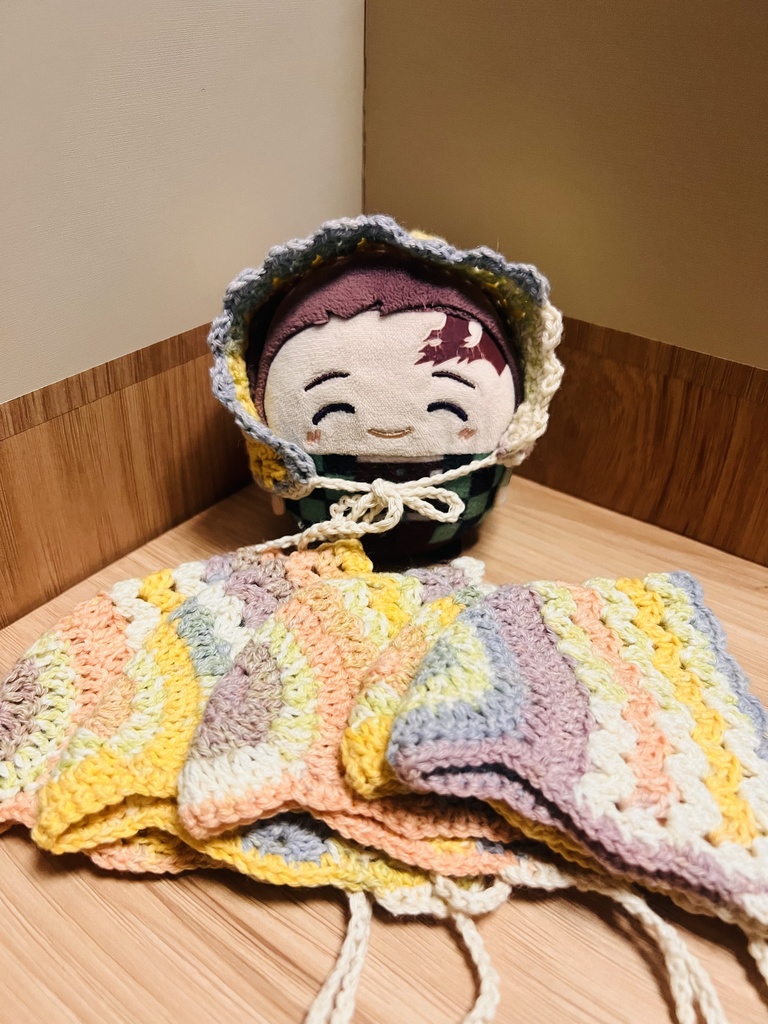 グラデーションなボンネット(頭巾)