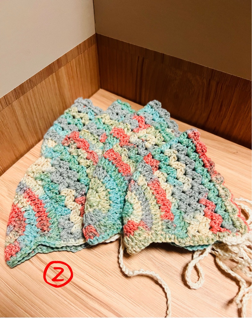 グラデーションなボンネット(頭巾)