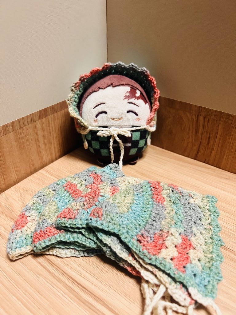 グラデーションなボンネット(頭巾)