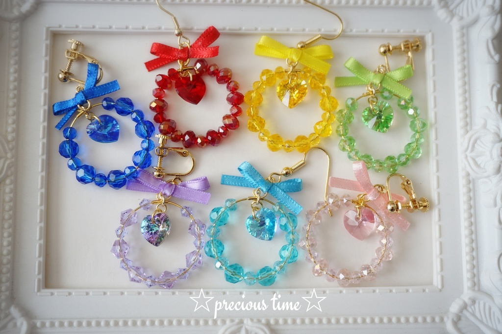 ☆カラフルフープ 推しカラー イヤリング/ピアス ☆precious time☆ BOOTH