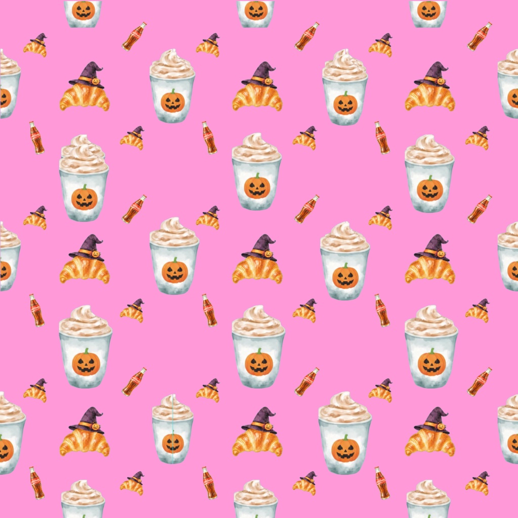 ハロウィン風味控えめデジタルペーパー／ピンク