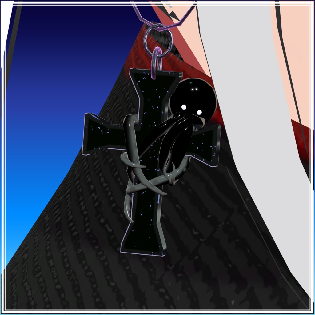 VRChat想定アクセサリー たこちゃん付きピアス